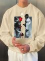 Men'S Character & Rose Print Fleece Sweatshirt