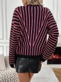 SHEIN Essnce Women's Striped Sweater Pullover