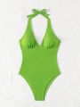 SHEIN Swim Vcay Textured One-piece Swimsuit