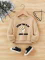 Baby Boy Gesture & Slogan Graphic Sweatshirt