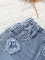 Girls' Lovely & Casual & College Style Hearts Patches Embroidery Denim Shorts For Vacation