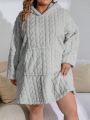 Plus Size Women's Fluffy Hooded Sleep Dress/gown