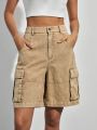 Forever 21 Slanted Pocket Workwear Shorts