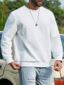 Men's Plus Size Solid Color Round Neck Pullover Sweatshirt