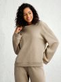 SHEIN Leisure Drop Shoulder Waffle Knit Lounge Top