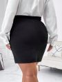 SHEIN Privé Elegant Plus Size Hip-Hugging Skirt