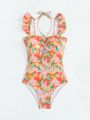 Floral Print One-Piece Swimsuit