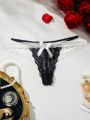 SHEIN Floral Lace Bow Decor Panty
