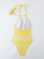 SHEIN Swim SXY Gradient One Piece Halter Swimsuit