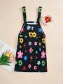 SHEIN Qutie Women's Floral Printed Suspenders Dress