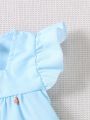 SHEIN Baby Animal Print Ruffle Trim Dress