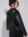 Luxe Solid Zip Up PU Leather Jacket