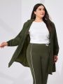SHEIN Mulvari Plus Size Hooded Zipper Front Jacket