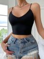 Solid Crop Basic Cami Top