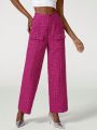 Shante S Flap Detail Tweed Suit Pants