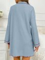 Women'S Casual Turtleneck Drop Shoulder Long Sleeve Loungewear Dress