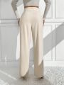 SHEIN Privé Women'S Zip Front Circle Ring Design Long Pants