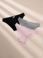 3pack Solid Bow Front Panty