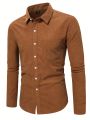 Manfinity Hypemode Men's Solid Color Long Sleeve Button Front Shirt