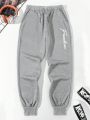 Men's Letter Print Drawstring Waist Jogger Pants