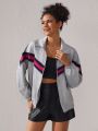 Gincko Women'S Full Print Colorblock Jacket