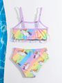 Little Girls' Unicorn Print Swimwear Set