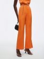 SHEIN BIZwear Ladies' Solid Color Flared Pants