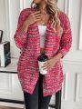 SHEIN Essnce Oversized Cardigan Sweater With Open Front