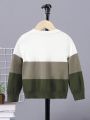 SHEIN Kids EVRYDAY Young Boy Color Block Sweater