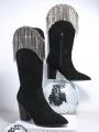 Rhinestone Decor Side Zipper Chunky Heeled Boots