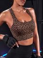 Yoga Sxy Leopard Print Racer Back Sports Bra