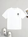 SHEIN 2pcs Teen Boys' Casual Coconut Tree Printed Short Sleeve T-Shirts