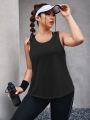 SHEIN Daily&Casual Plus Twist Back Sports Tank Top