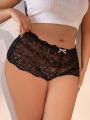 SHEIN Plus Size Sexy Lace Bow Knot Panties