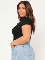 SHEIN CURVE+ Plus Size Round Neck Short Sleeve T-shirt