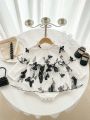 Baby Girl Floral Embroidery Ruffle Trim Peplum Bodysuit