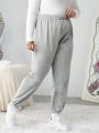 SHEIN Qutie Plus Size Star Printed Elastic Hem Jogger Pants