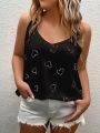 Plus Size Women's Heart Printed Tank Top