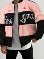 Manfinity LEGND Men's Color Block Letter Printed Loose-Fit Jacket