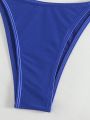 SHEIN Swim Y2GLAM Solid Color Triangle Bikini Set With Halter Neck Strap