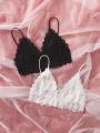 2pack Floral Lace Scallop Trim Bra Set