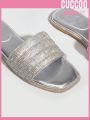 Cuccoo Everyday Collection Rhinestone Decor Flat Sandals