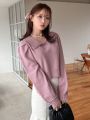 FriFul Solid Puff Sleeve Sweater