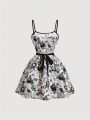 SHEIN MOD Women'S Floral Print Strappy Dress