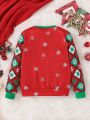 Tween Girl Christmas Print Tassel Detail Pullover