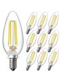 DAYBETTER E12 Led Candelabra Bulbs 60W Equivalent, Dimmable Chandelier Light Bulbs, High Brightness 600 LM Daylight White 5000K, B11 Filament Candle Light Bulbs, Clear Glass Style for Home, 10 Pack