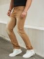 Men Slant Pocket Straight Leg Jeans