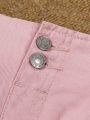 Girls' (Little) Button Front Tapered Jeans