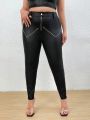 Women's Plus Size Beaded Skinny Pants