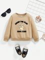 Baby Boy Gesture & Slogan Graphic Sweatshirt